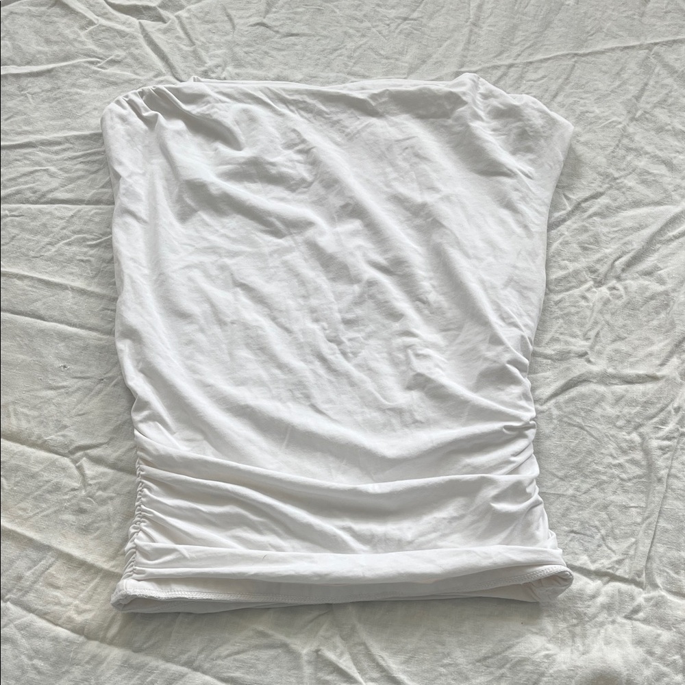 Abercrombie & Fitch White Boatneck Sleeveless Top